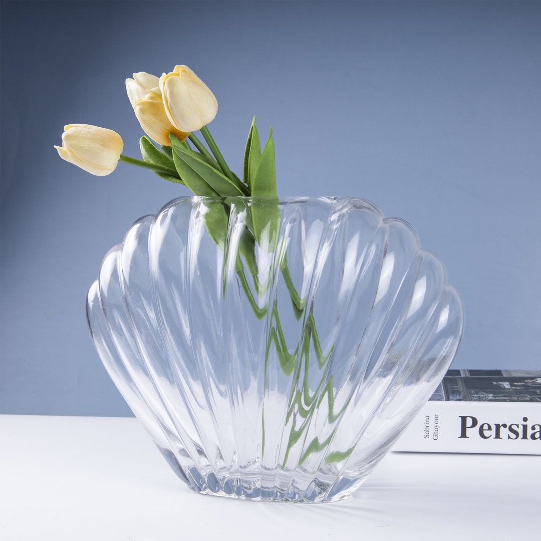 E&W Glass Vase in Shape of Sea Shell Modern Shellshaped Etsy