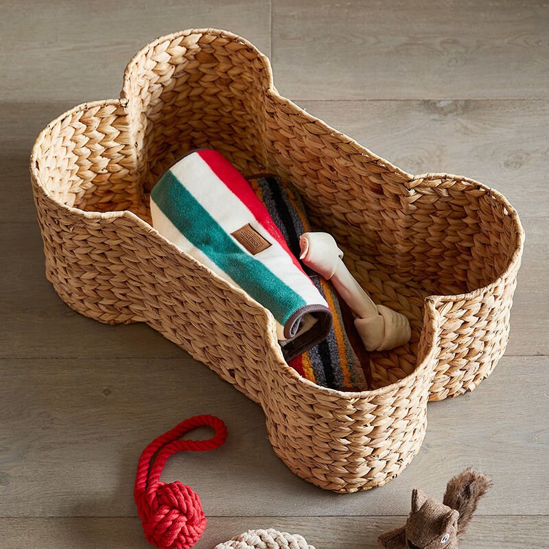Dog bone shaped clearance wicker basket