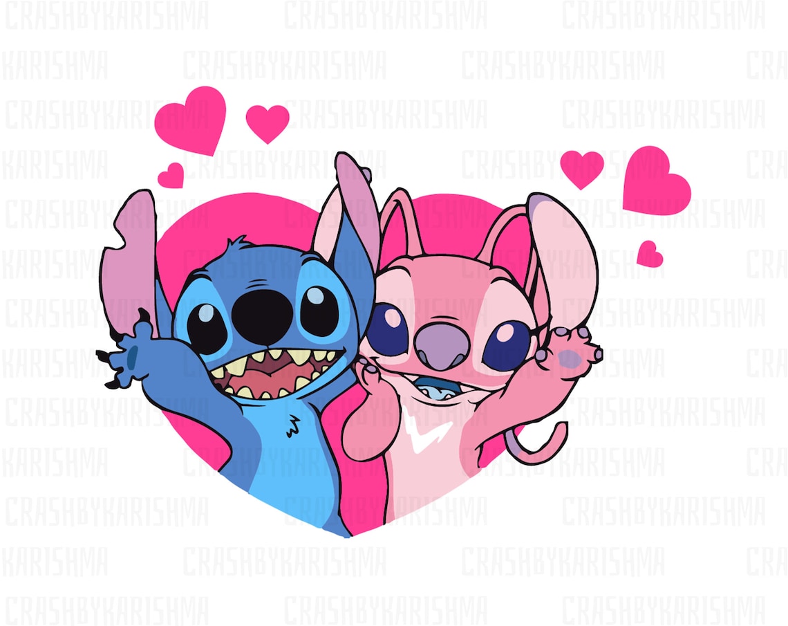 Stitch Svg Stitch Valentines Svg Lilo Svg Stitch And Angela Svg Scrump ...