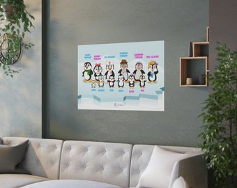 Leigha Marina's Penguins On Ice Poster With Names