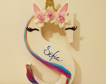 Rainbow personalised unicorn letter.