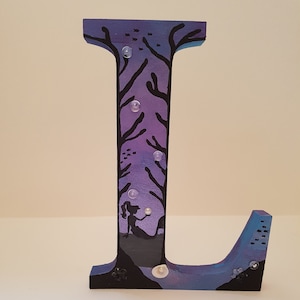 Mermaid silhouette wooden freestanding letter