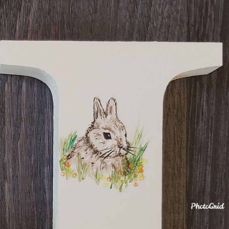 Wooden Rabbit Freestanding Letter - Etsy