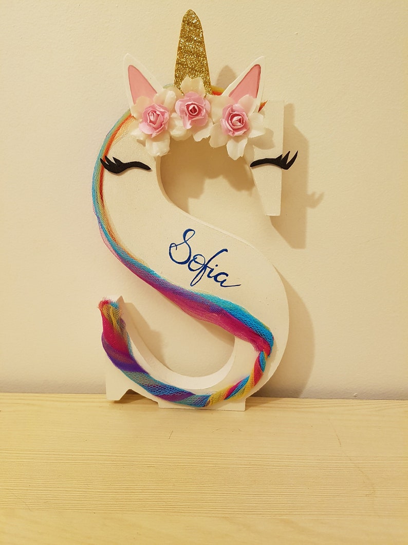 Rainbow personalised unicorn letter. image 1