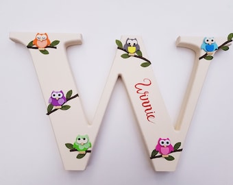 Owl wooden personalised letter