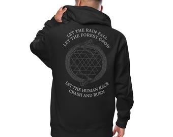 RAIN Lyrics Hoodie - Sri Yantra logo, Two snakes hoodie, Alchemy