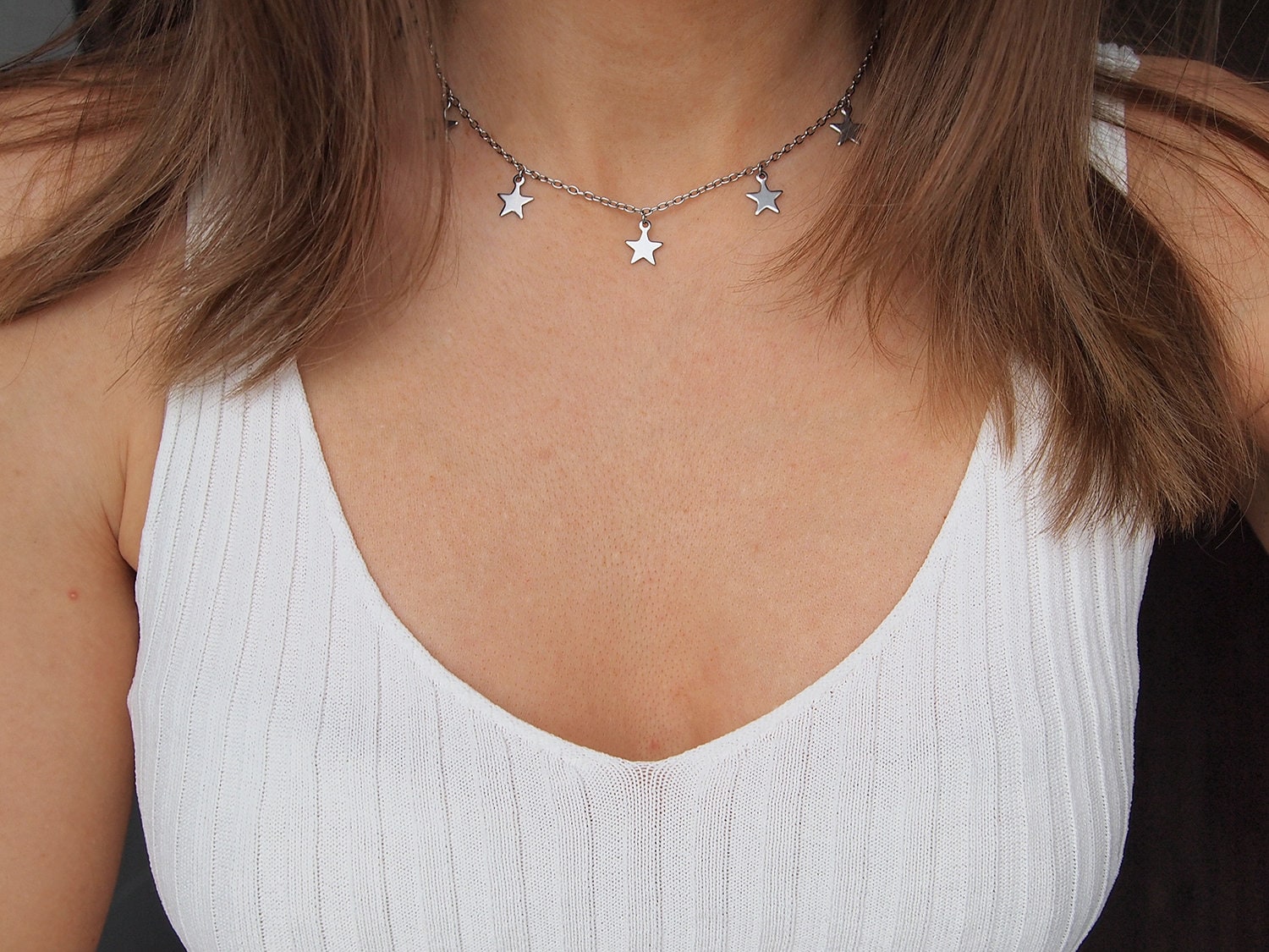Multi Star Necklace Silver Star Necklace Celestial Jewelry