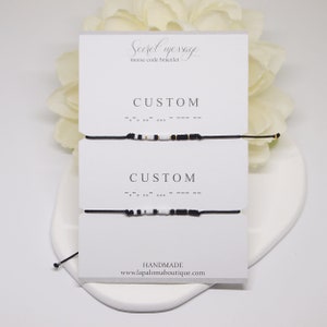 Custom morse code bracelet set, Personalized matching couples bracelets, Anniversary gift for couple, Meaningful gift for boyfriend