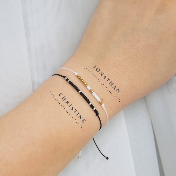 Custom name morse code bracelets, Couples matching bracelets, Couples anniversary gift, Secret message bracelets, Valentines day gift