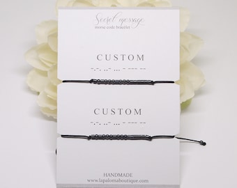 Custom Morse code bracelets for couples, Dainty personalized bracelets, Anniversary gift, Valentines day gift, Couple name bracelets