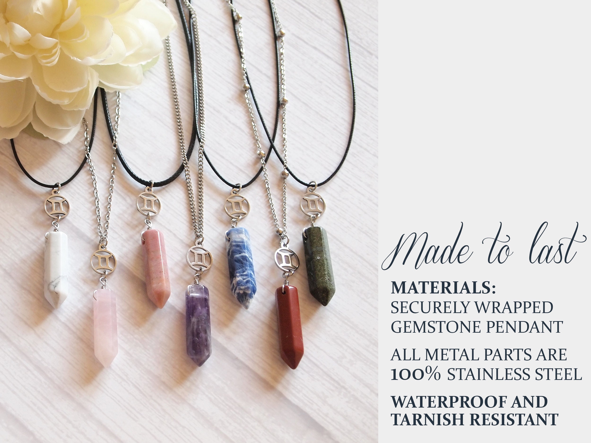 Gemini Crystal Necklace Gemini Sign Choker Gemstone Crystal Zodiac Necklace Astrological Sign Choker Birthday Gift Gemini Jewelry Zcn1 Etsy