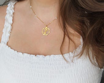 Delicate birth flower necklace, Stainless steel month flower necklace, Birthday gift for her, Flower necklaces, Woman necklace, Handmade