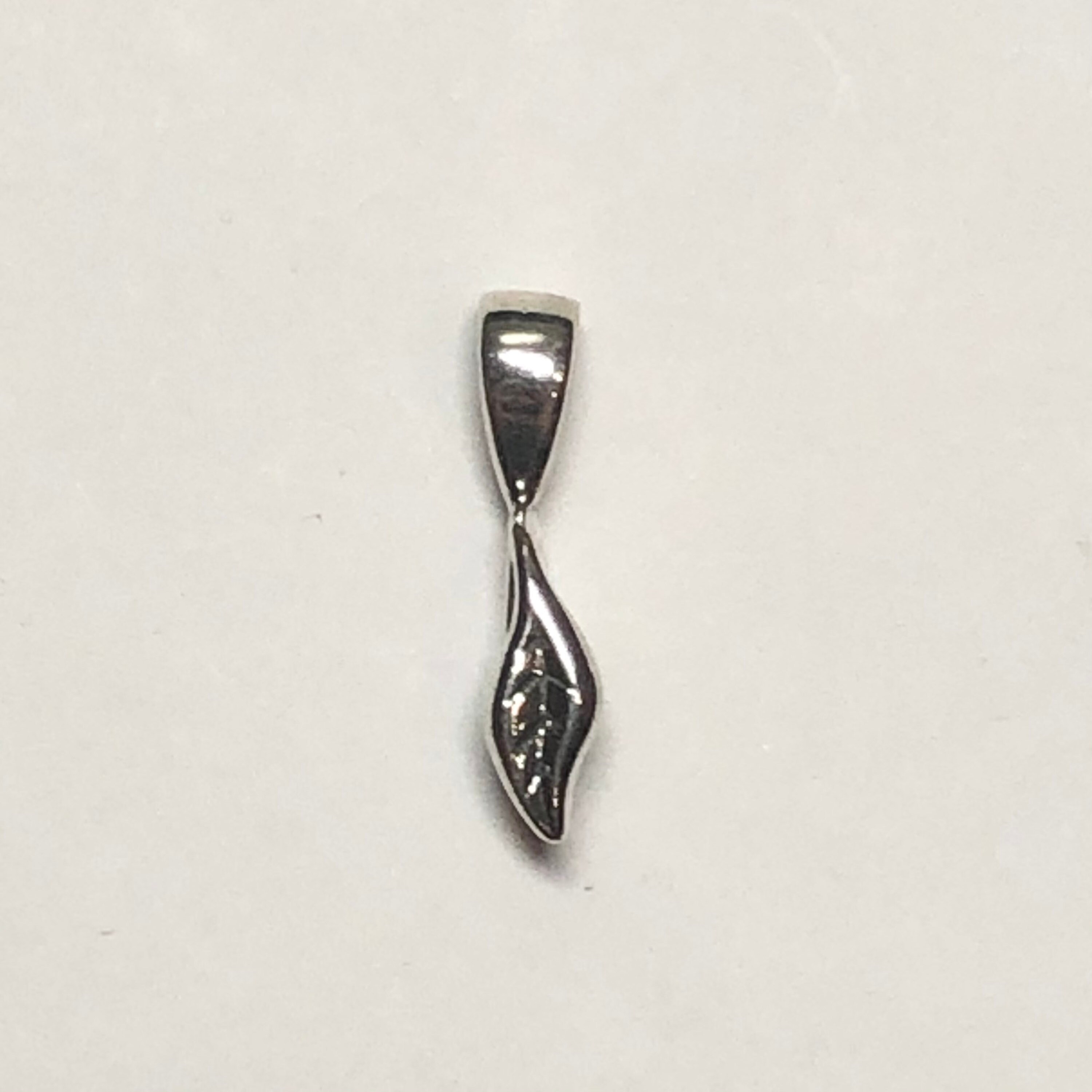 STS 18mm long leaf design pinch bail for pendants sterling Etsy