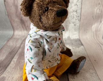 Handmade Mohair Artist Bear, Collectible Keepsake, Dressed Teddy