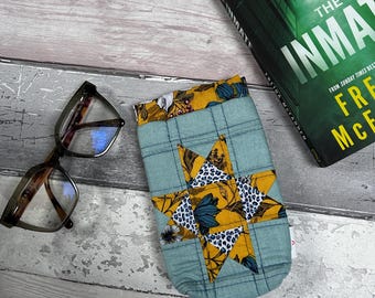 Handmade quilted padded Glasses Case.