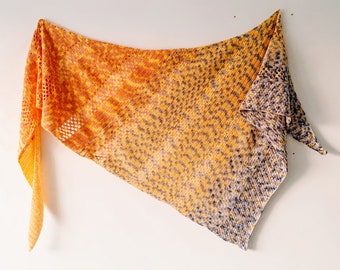 Honeycomb Crochet Shawl Pattern, Alpine Stitch Border (Digital Download)