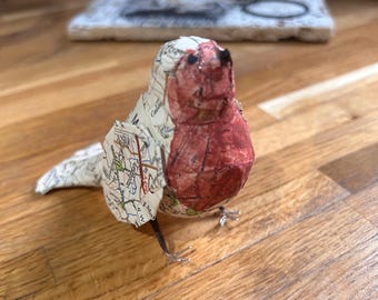 spun cotton ornament | figurine | Robin | collectable | handmade | art