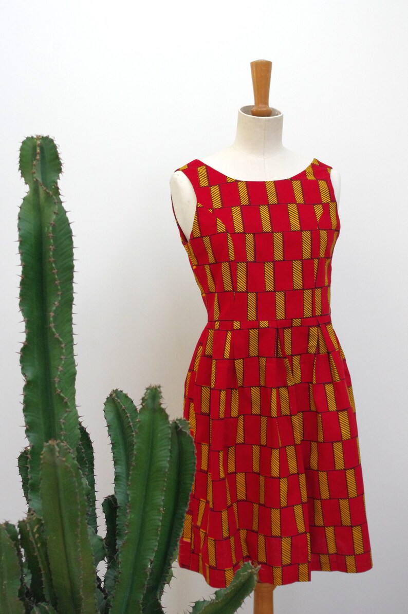 Robe D'Été Gare À Laura Style Wax Africain Boho - Taille S, Multicouleur