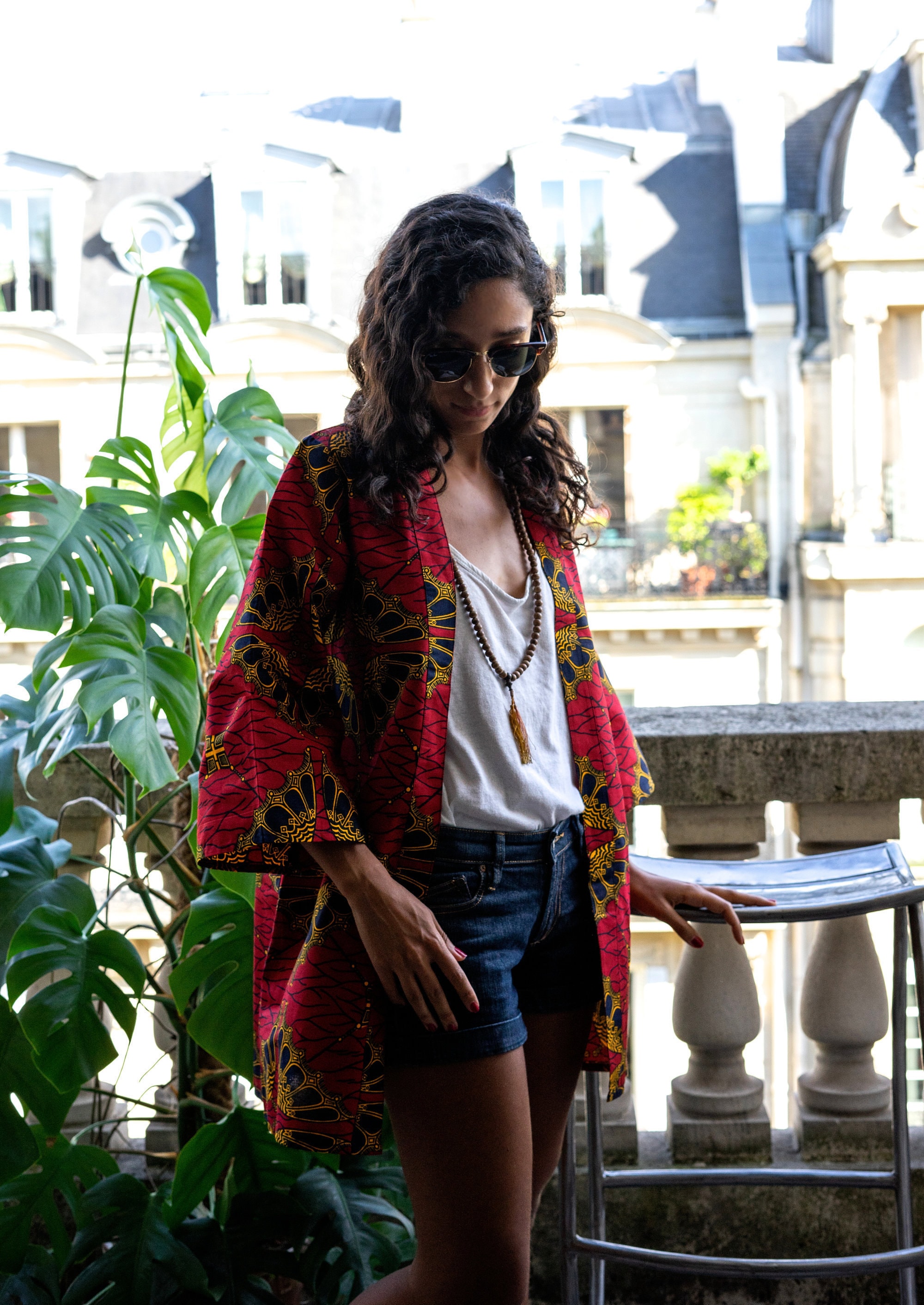 Red shop kimono cardigan