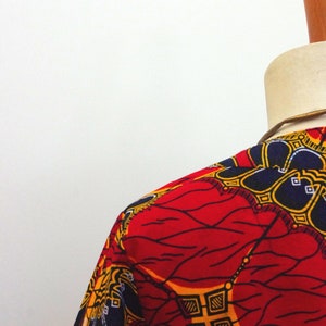 Umbrellas African print red kimono jacket, slowfashion ethnic & ethic image 6