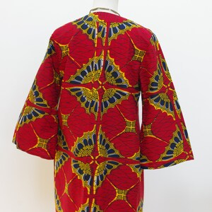 Umbrellas African print red kimono jacket, slowfashion ethnic & ethic image 5