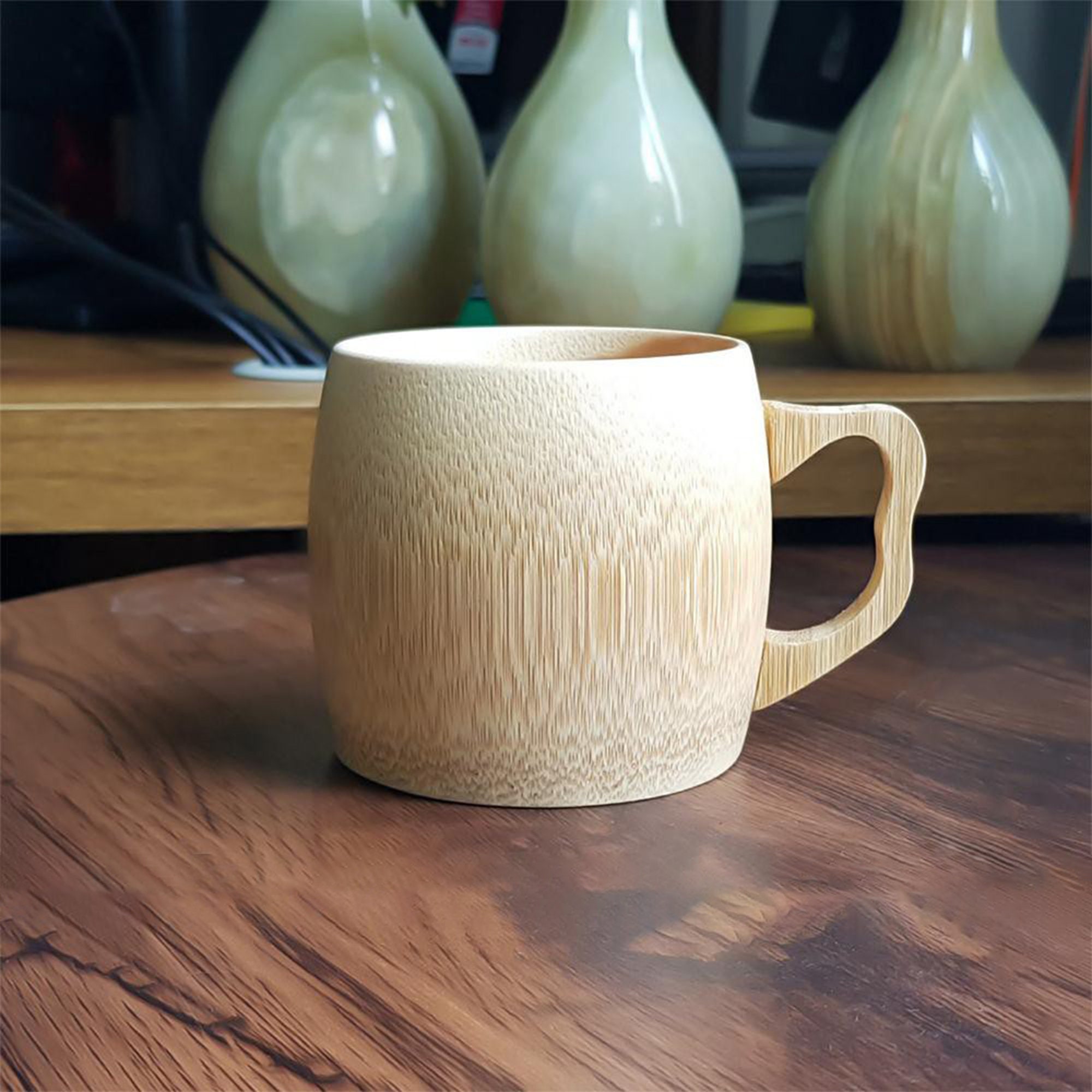 Set of 235 Handmade Natural Bamboo Mug Wood Handle Mug With Etsy
