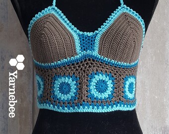 Gehaakt zomertopje met granny squares