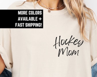 Comfort Colors Hockey Mom Shirt Hockey Mom Gift Mom Life Shirt Mothers Day Gift Simple Minimalist Game Day Shirt Hockey Game Gear Gift