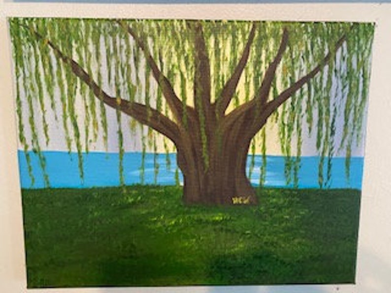 Weeping Willow Tree Painting - Weeping Willow Home Decor