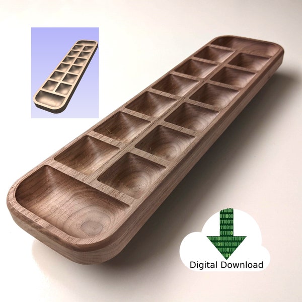 Mancala , unique design in .stl &  .crv format (Vectric VCarve v11.5 / v12)  - DIGITAL FILES ONLY