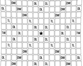 Scrabble Board Digital Design File ( svg , dxf & pdf) for Laser or CNC