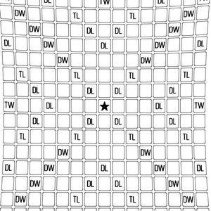 Scrabble Board Digital Design File ( svg , dxf & pdf) for Laser or CNC