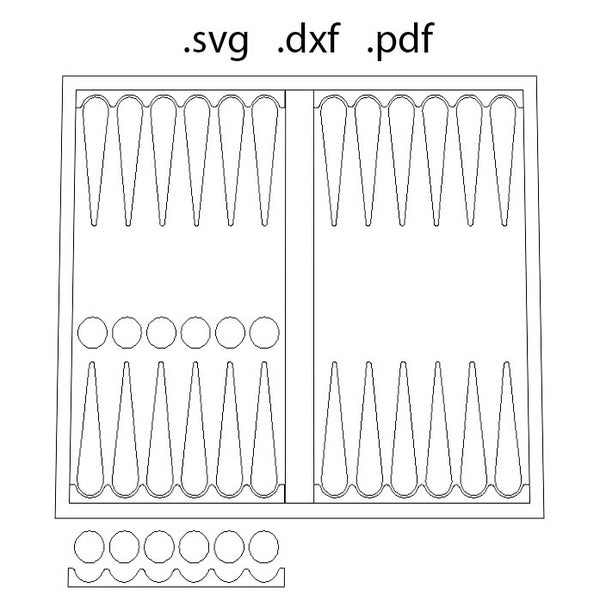 Backgammon Board Design Digital File ( svg , dxf & pdf)