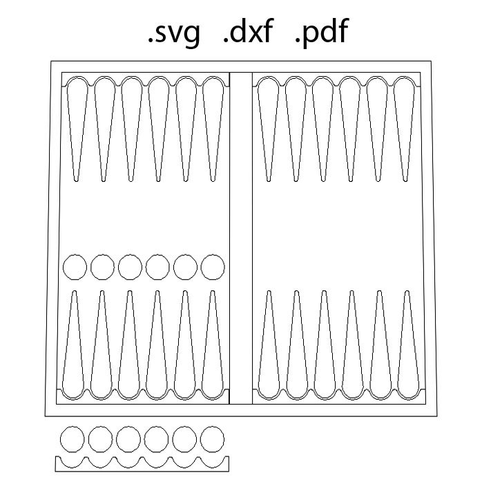 Backgammon Board Design Digital File ( svg , dxf & pdf)