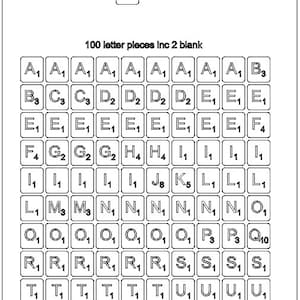 Scrabble Style Letters Full Set, Vectors, DIGITAL FILES ONLY  in pdf, svg, dxf