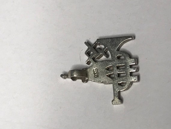 Vintage 935 Sterling Silver Trumpet Charm Pendant… - image 4