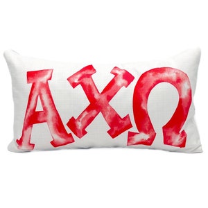 Alpha Chi Omega Pillow  ||  AXO Pillow  ||  Watercolor Alpha Chi Omega - 424