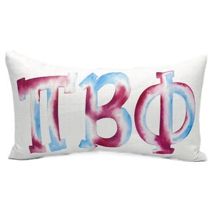 Pi Beta Phi || Watercolor Greek Pillow || Pi Beta Phi Pillow - 097