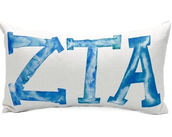 Zeta Tau Alpha Kissen || Aquarell Zeta Kissen || Griechisches Kissen - 246