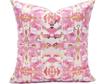 Cuscino in lamina d'oro con caleidoscopio rosa // Cuscino caleidoscopio // Cuscino rosa // Cuscino in lamina d'oro - 1114