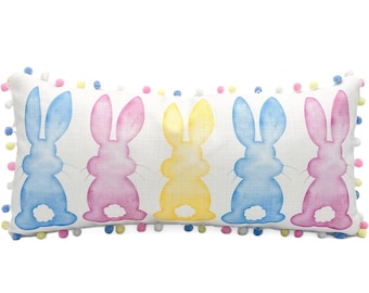 Easter Pillow || Bunny Pillow || Pastel Bunnies Pillow || Easter Decor - 361