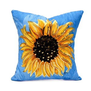 Gold Foil Sunflower Pillow || The Lord Bless You and Keep You || May His Face Shine Upon You || Scripture Pillow - 968