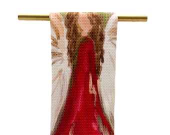 Christmas Angel Kitchen Towel || Angel of Hope || Christmas Tea Towel || Christmas Kitchen - 1224