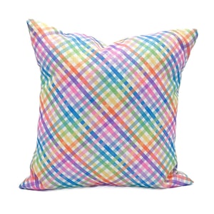 Plaid Pillow || Spring Plaid Pillow || Colorful Throw Pillow - 1172