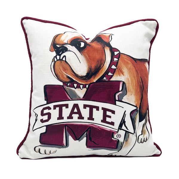 Mississippi State Bulldog Pillow || Bully Pillow || MSU Pillow - 375