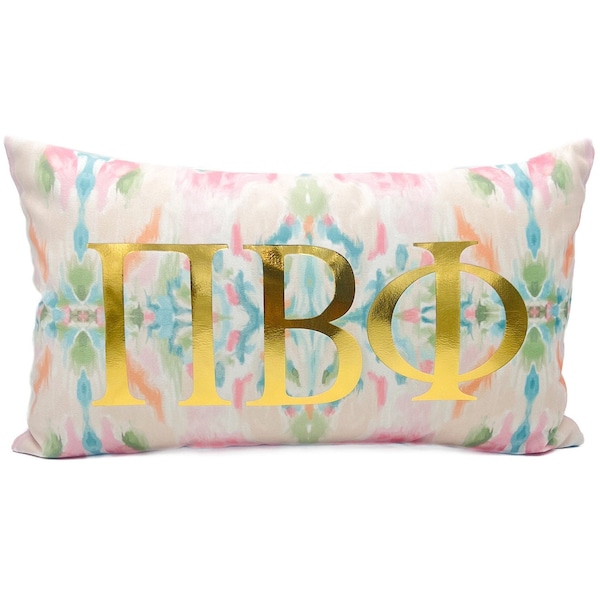 Gold Foil Pi Beta Phi Velvet Kaleidoscope Pillow || Sorority Pillow || Bid Day Gift || PBP || Greek Pillow - 1208