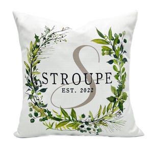 Monogram Last Name Pillow  ||  Custom Pillow  ||  Customizable Gift - 116