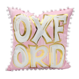 Light Pink OXFORD Pillow || Gold Foil Oxford Pillow - 1087