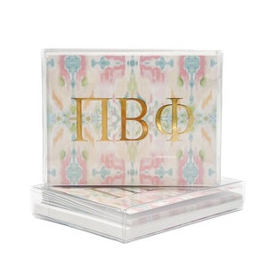 Gold Foil Pi Beta Phi Kaleidoscope Folded Notes || PBP Note Cards || Sorority Stationary - 1208