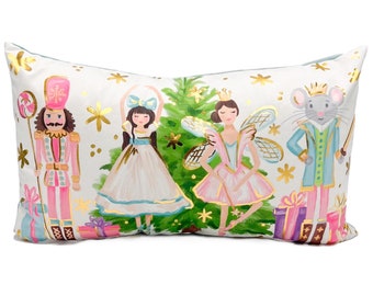 Gold Foil Nutcracker Ballet Pillow || Christmas Pillow || Holiday Decor - 1283